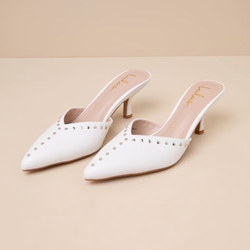 Lulus Studded White Heels
